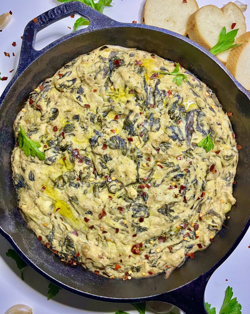 Creamy Vegan Artichoke Dip - Zesty Zahra