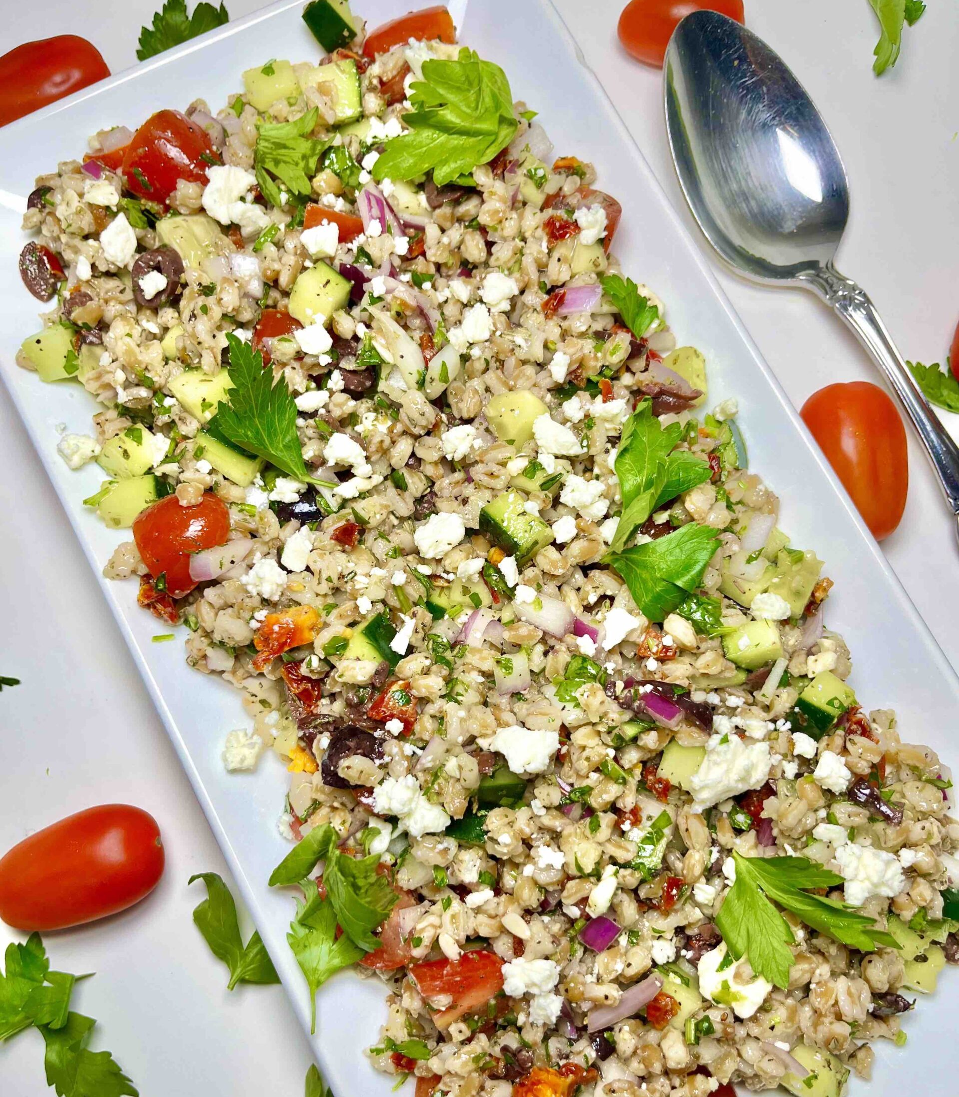 Farro Salad with Feta Crumbles