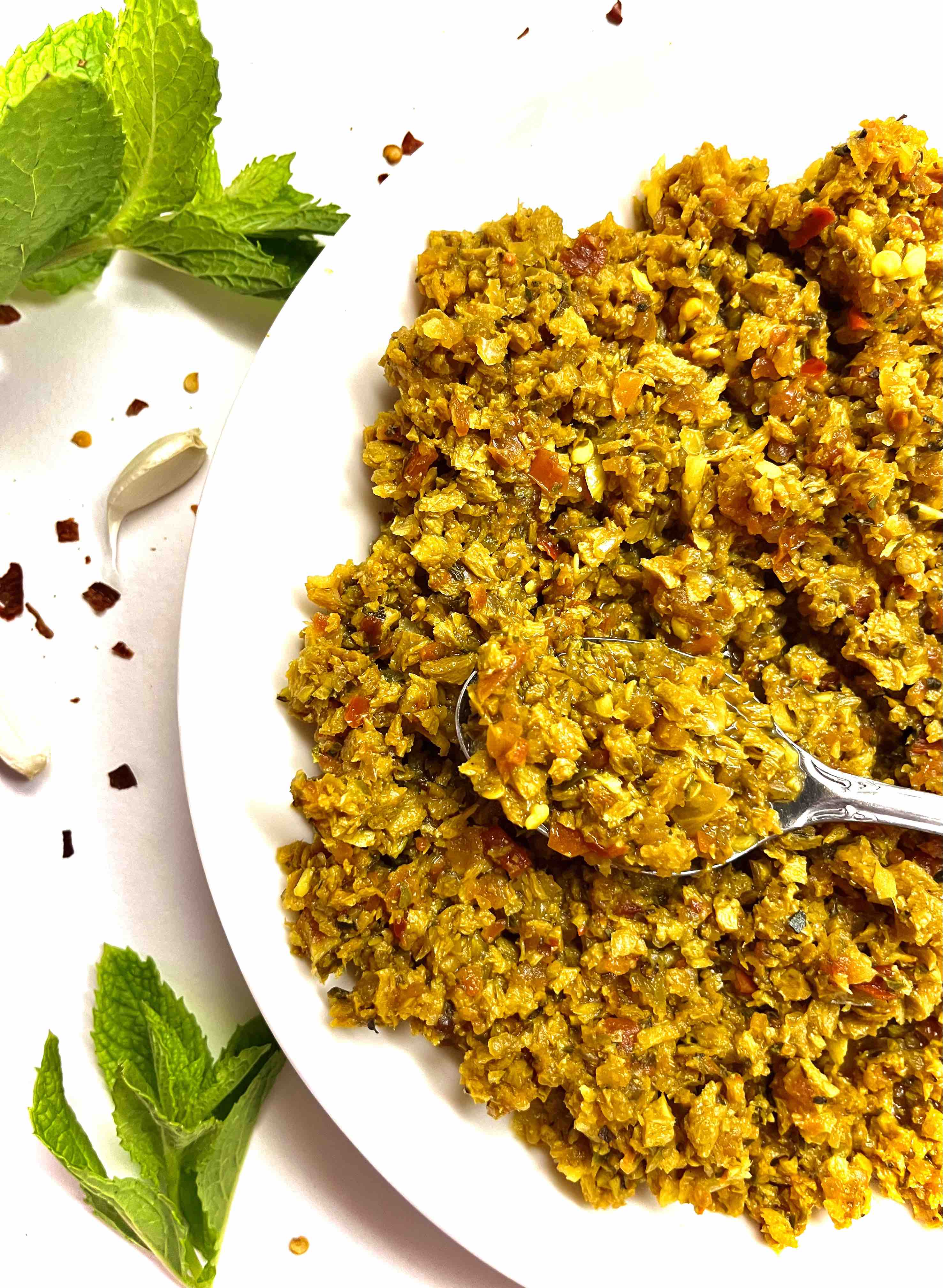 vegan ground meat on plate