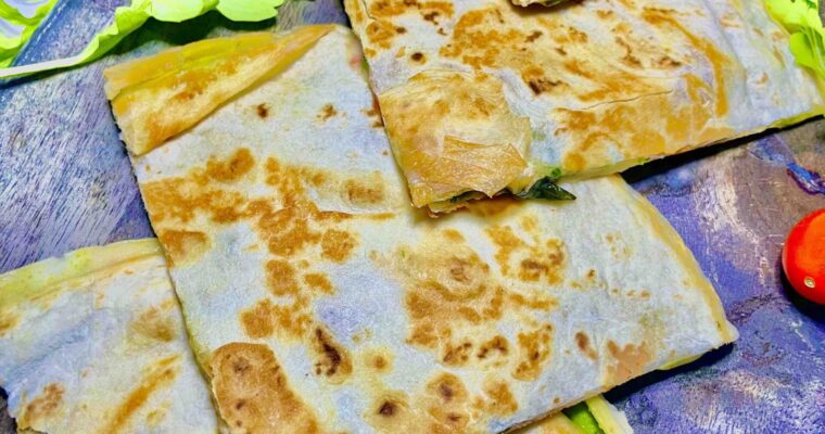 Mediterranean Quesadilla with Basil & Feta