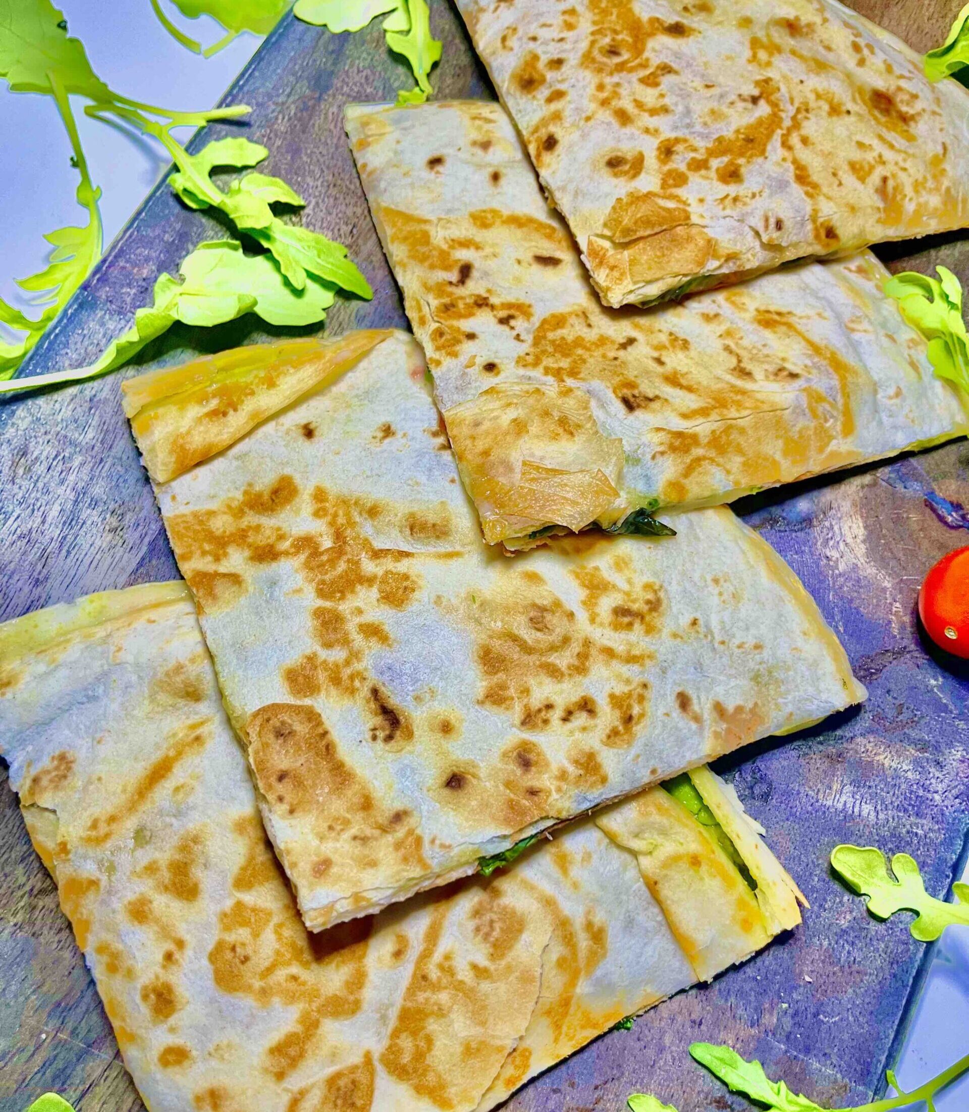 Mediterranean Quesadilla with Basil & Feta