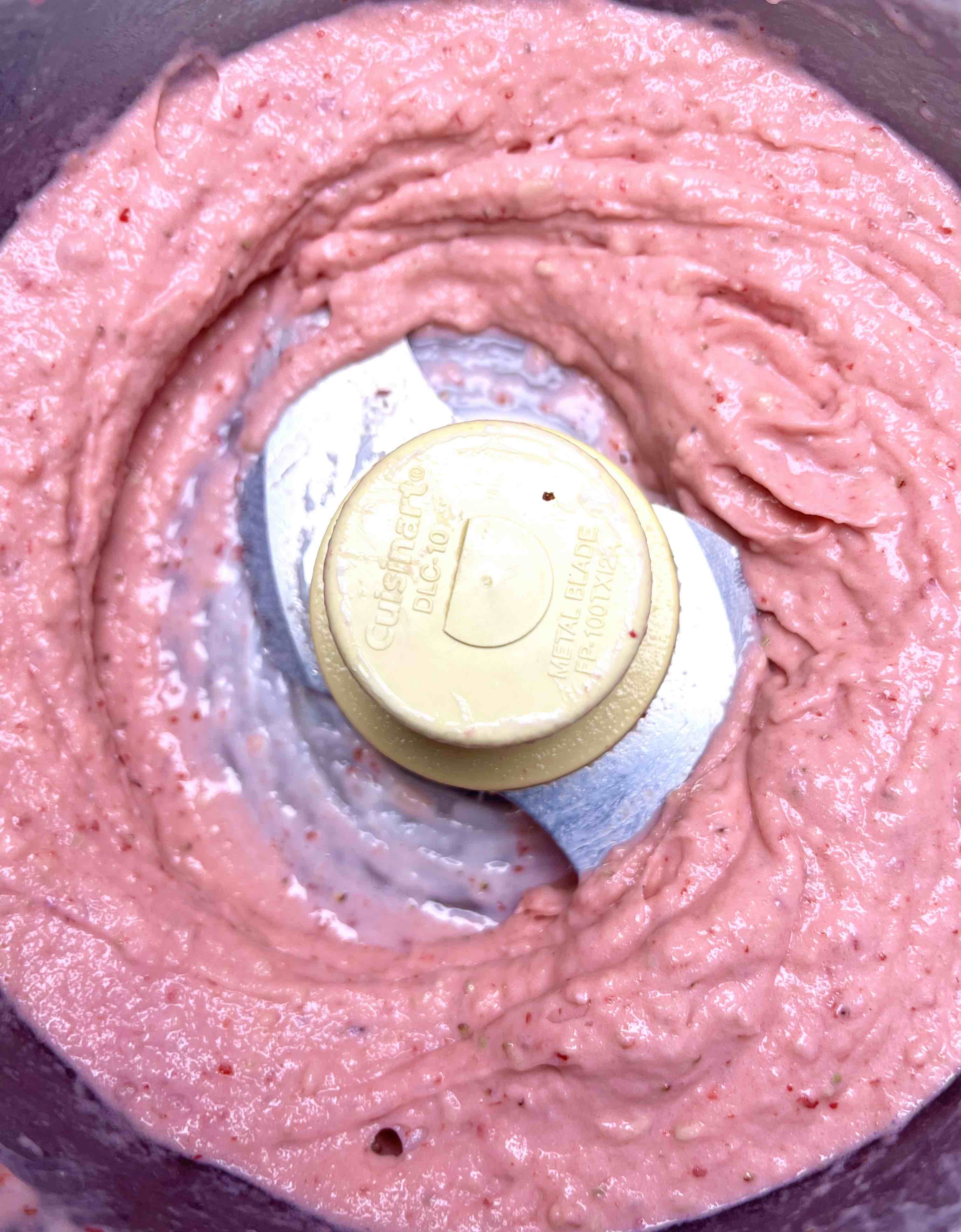 smoothie bowl ingredients after blending in blender