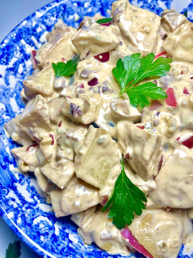 cuban potato salad in close-up