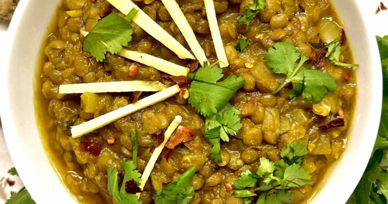 Spiced Brown Lentils (Sabut Masoor Dal)