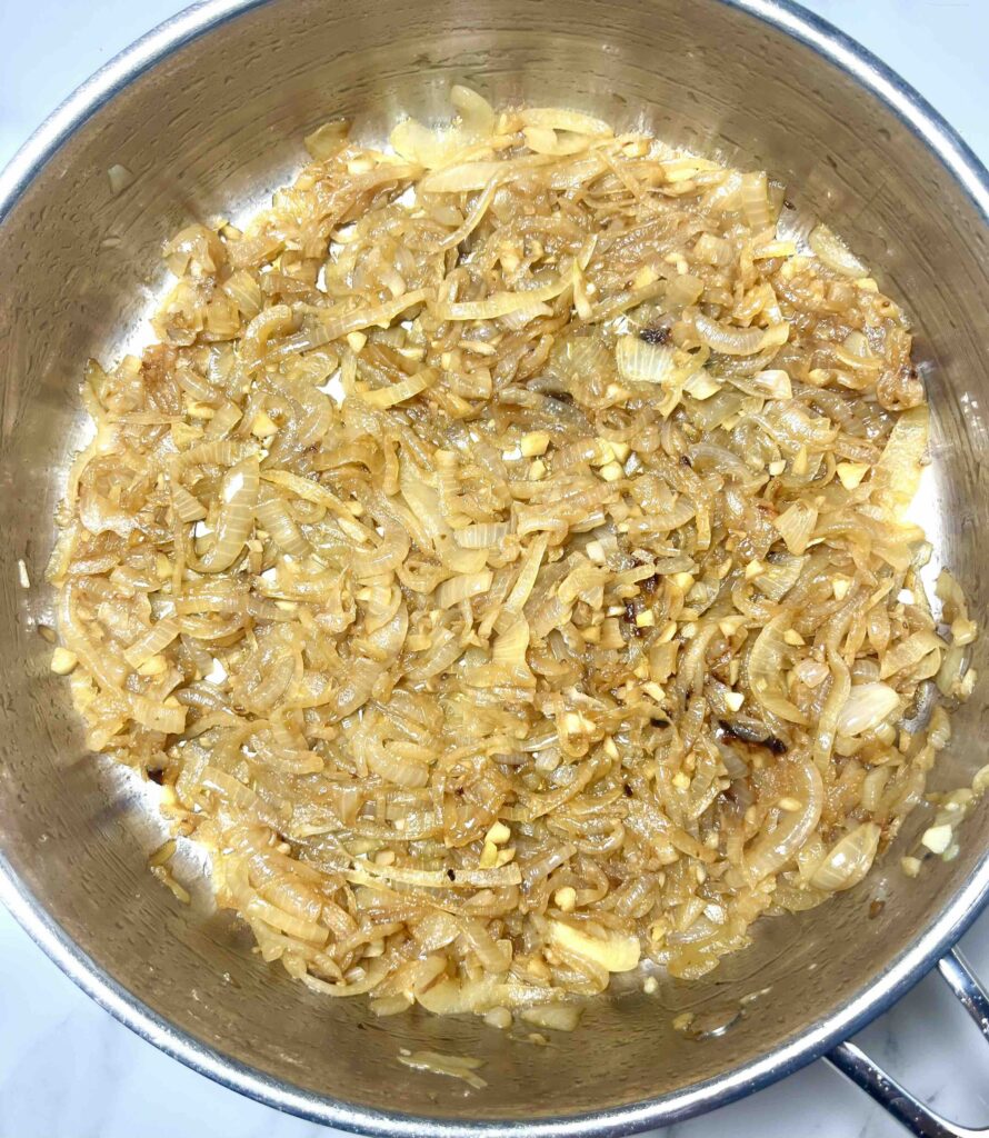 carmelized onions in pan