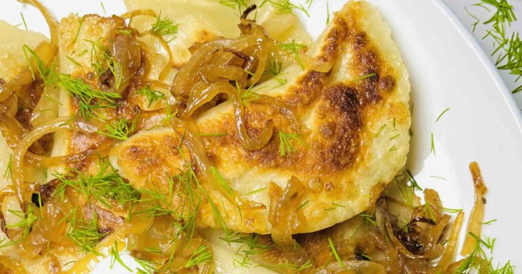 Vegan Pierogi (Varenyky) with Cashew Creme & Potato